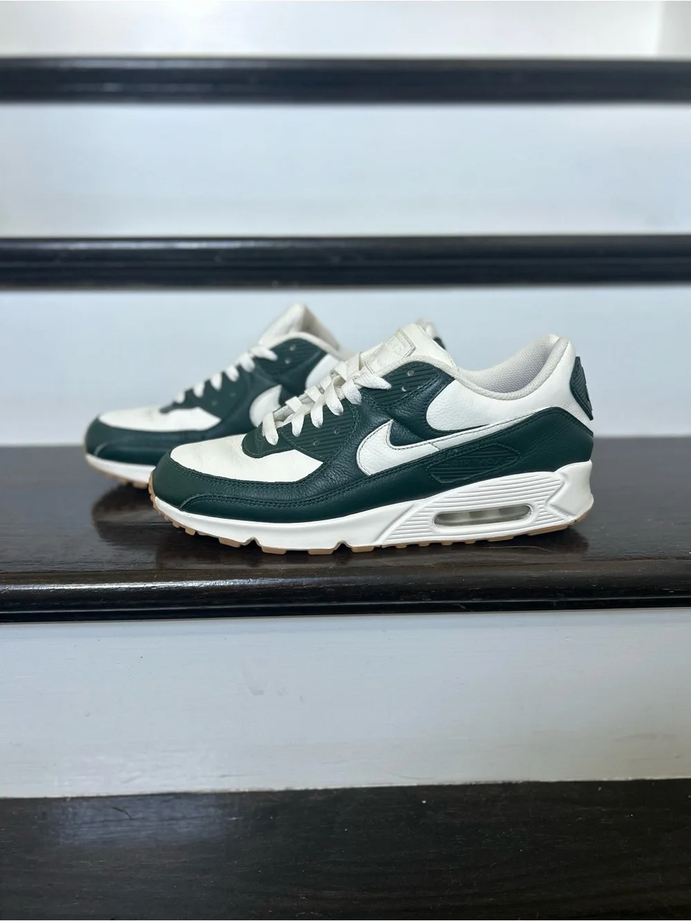 Nike Air Max 90 Shoes Mens Size 11.5 Green/White Sneakers